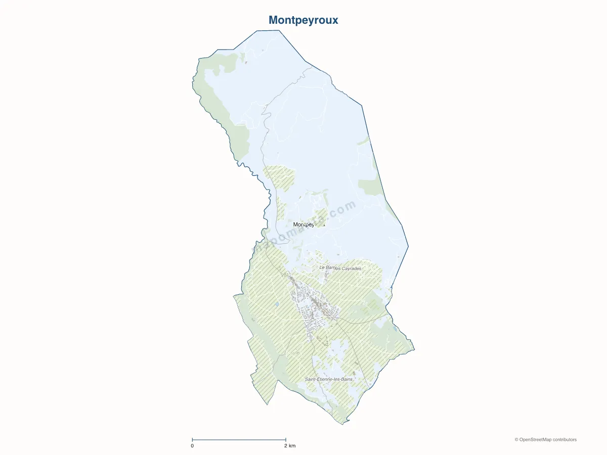Carte de Montpeyroux à personnaliser