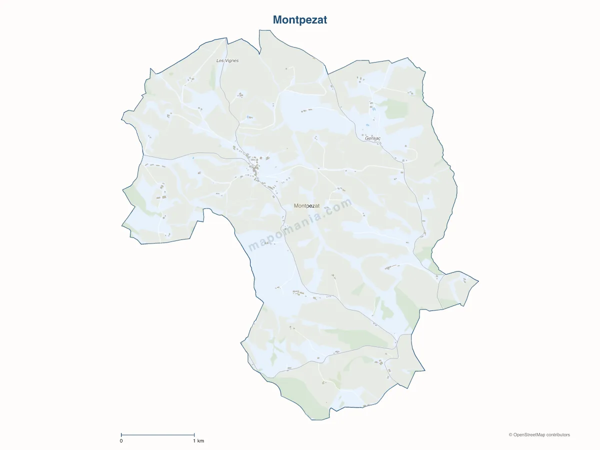Carte de Montpezat à personnaliser