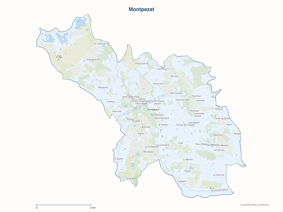 Carte de Montpezat à personnaliser