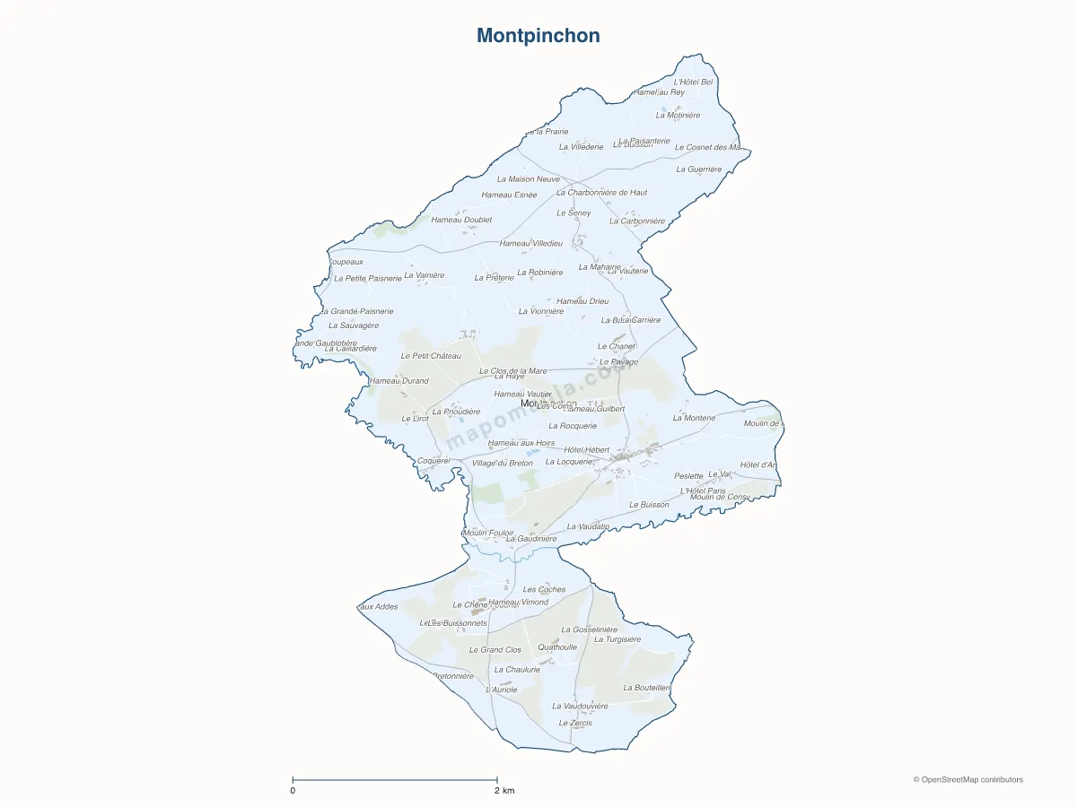 Carte de Montpinchon à personnaliser