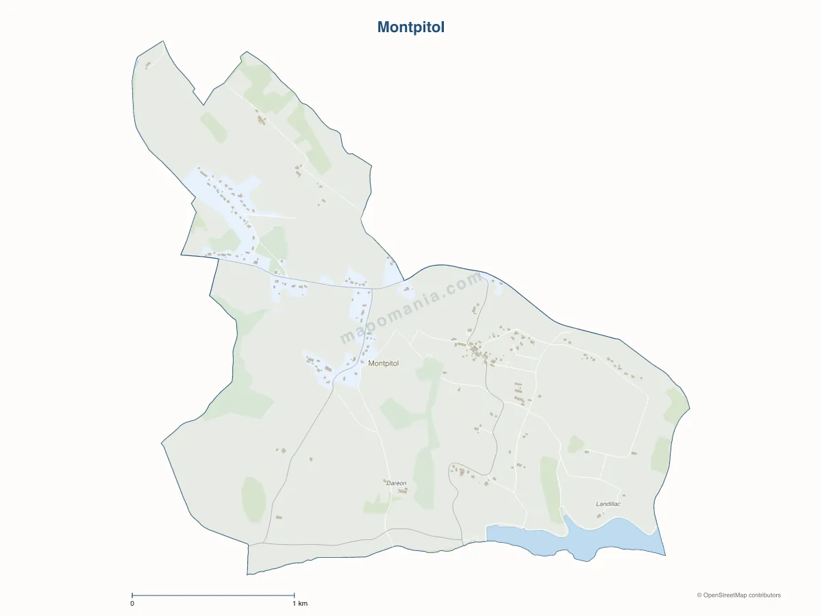 Carte de Montpitol à personnaliser