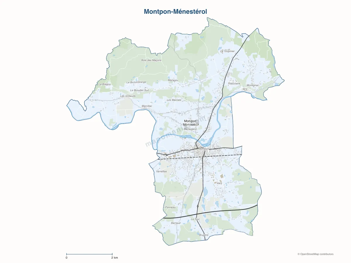 Carte de Montpon-Ménestérol à personnaliser