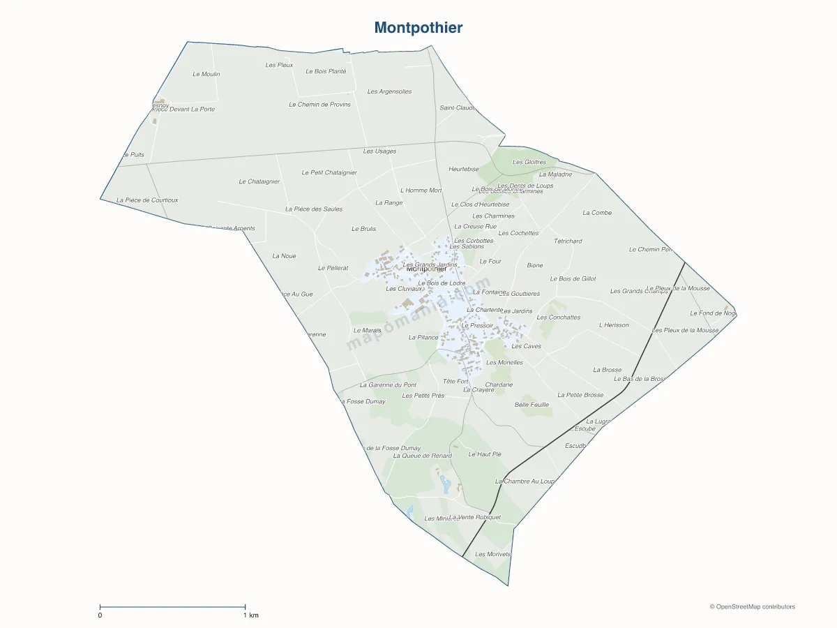 Carte de Montpothier à personnaliser