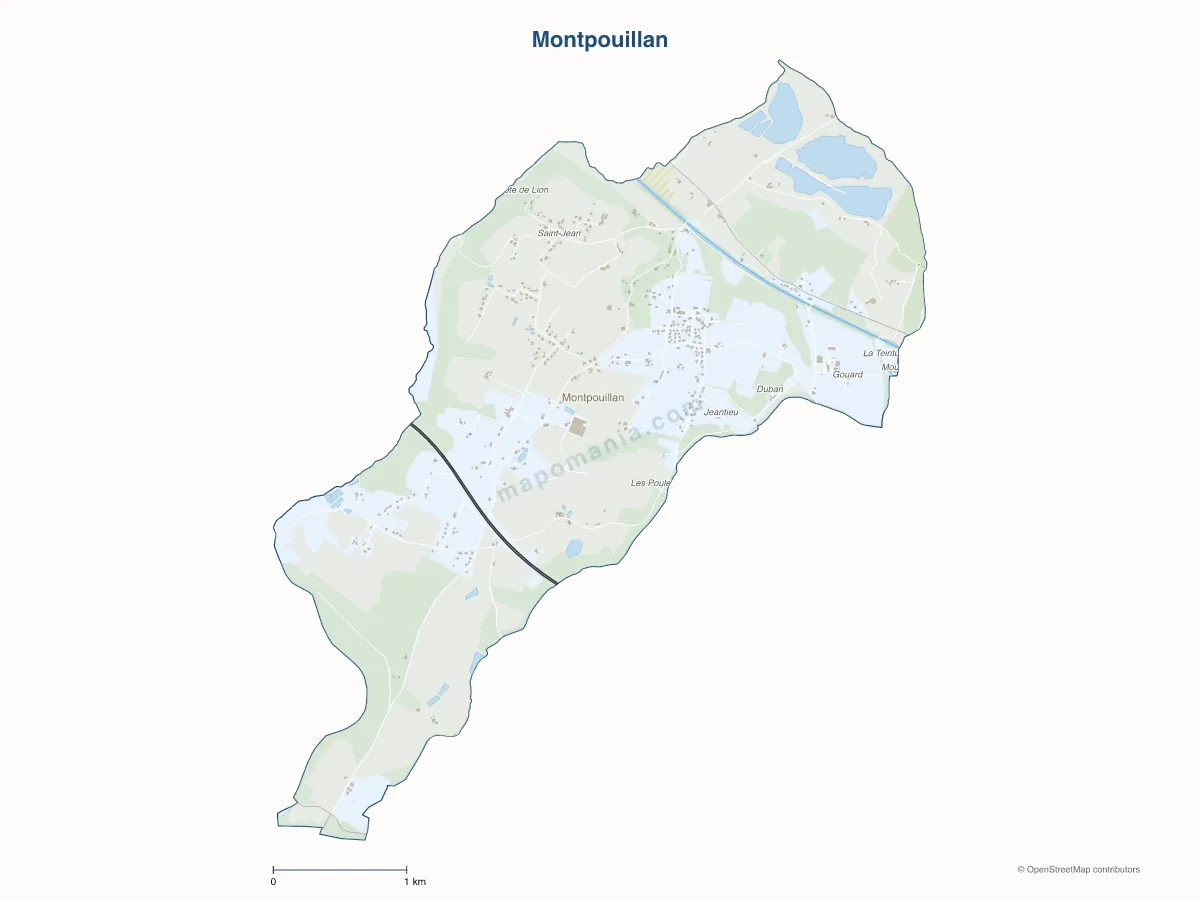 Carte de Montpouillan à personnaliser