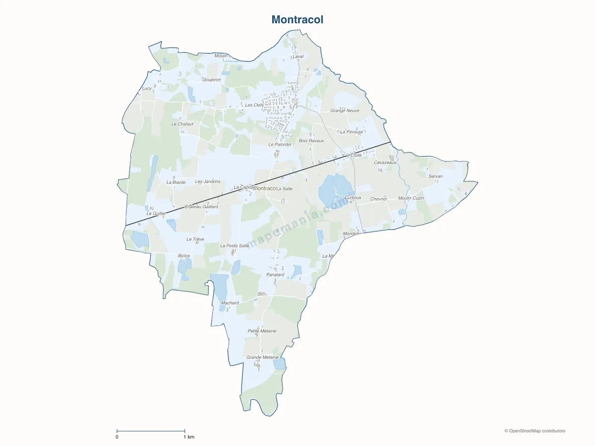 Carte de Montracol à personnaliser
