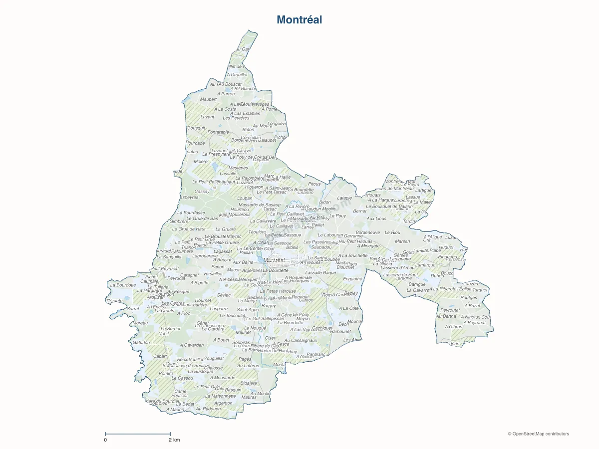 Carte de Montréal à personnaliser