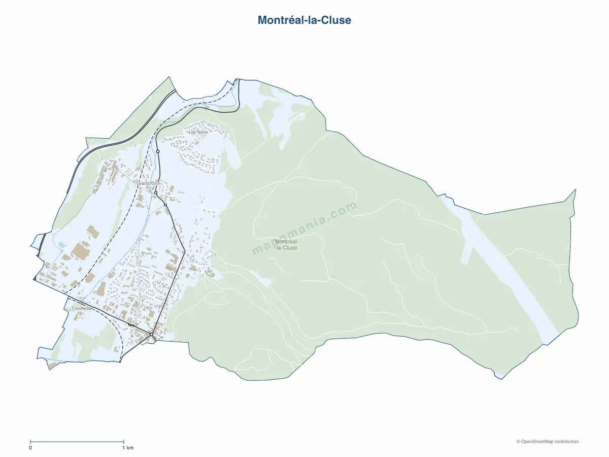 Carte de Montréal-la-Cluse à personnaliser