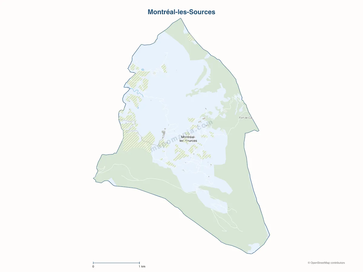 Carte de Montréal-les-Sources à personnaliser