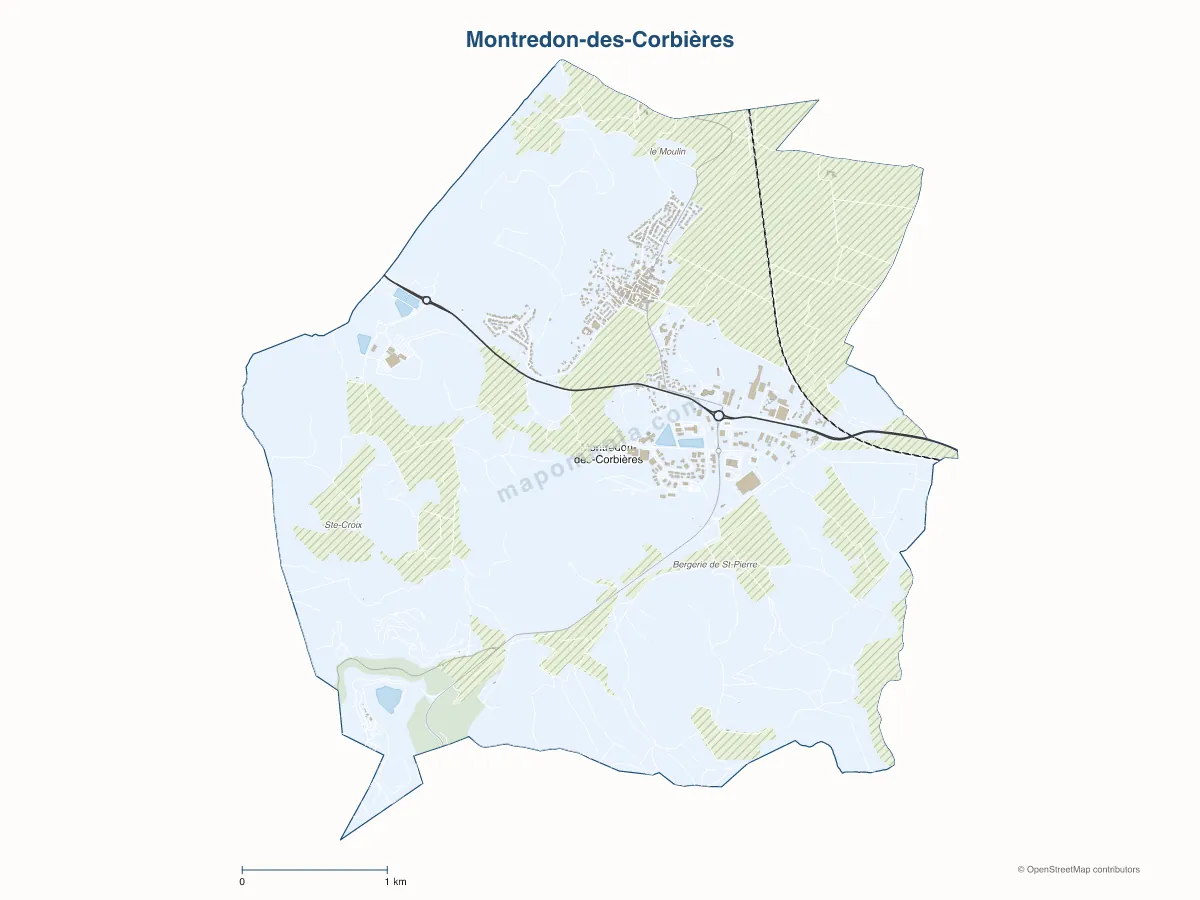Carte de Montredon-des-Corbières à personnaliser