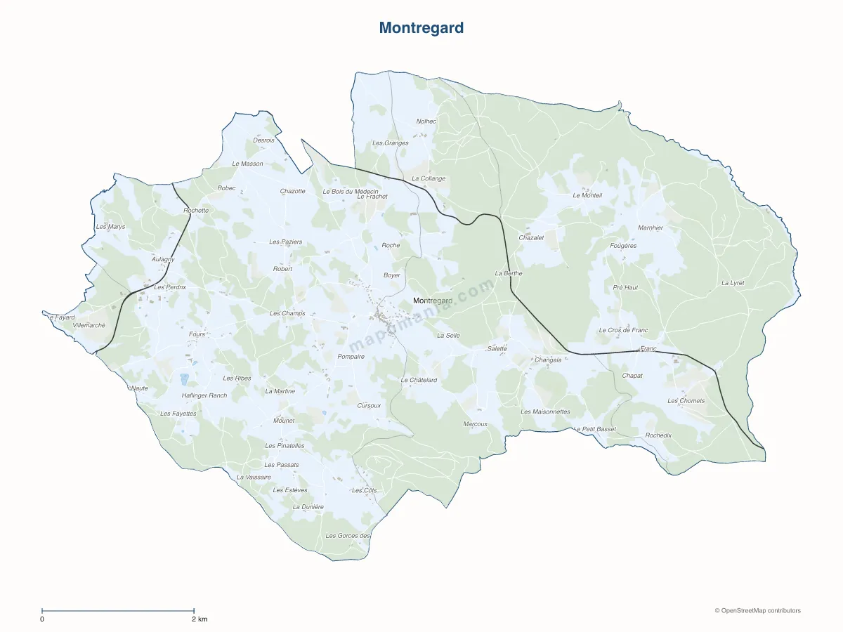 Carte de Montregard à personnaliser