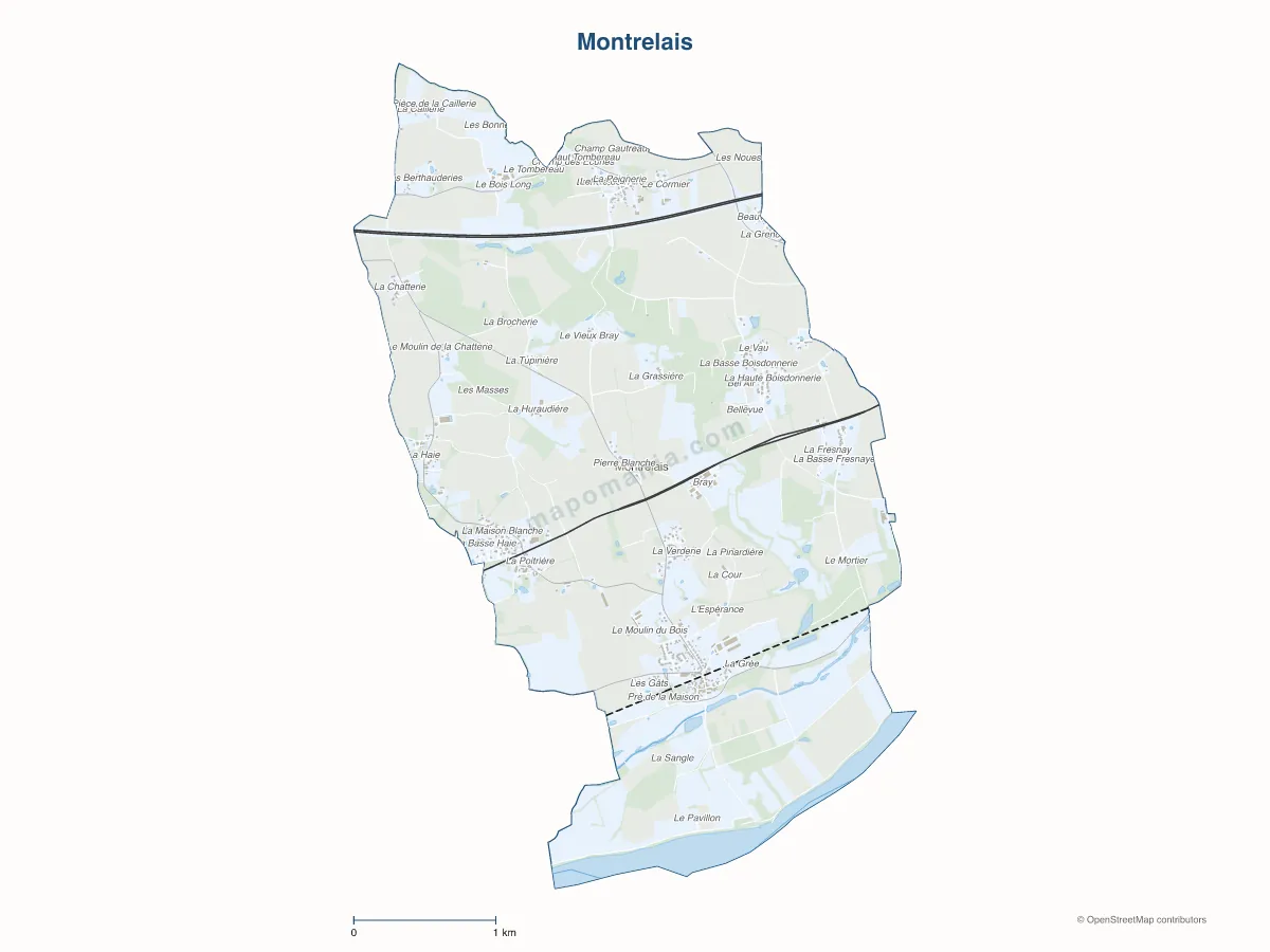 Carte de Montrelais à personnaliser