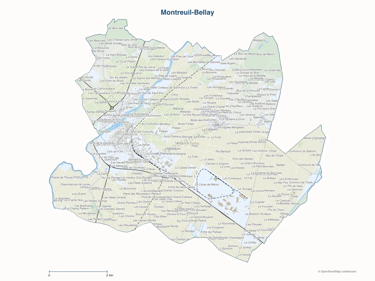 Carte de Montreuil-Bellay à personnaliser
