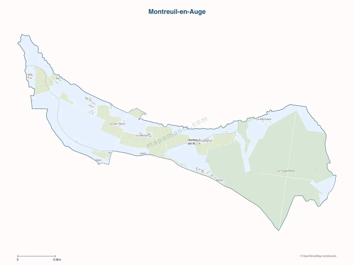 Carte de Montreuil-en-Auge à personnaliser