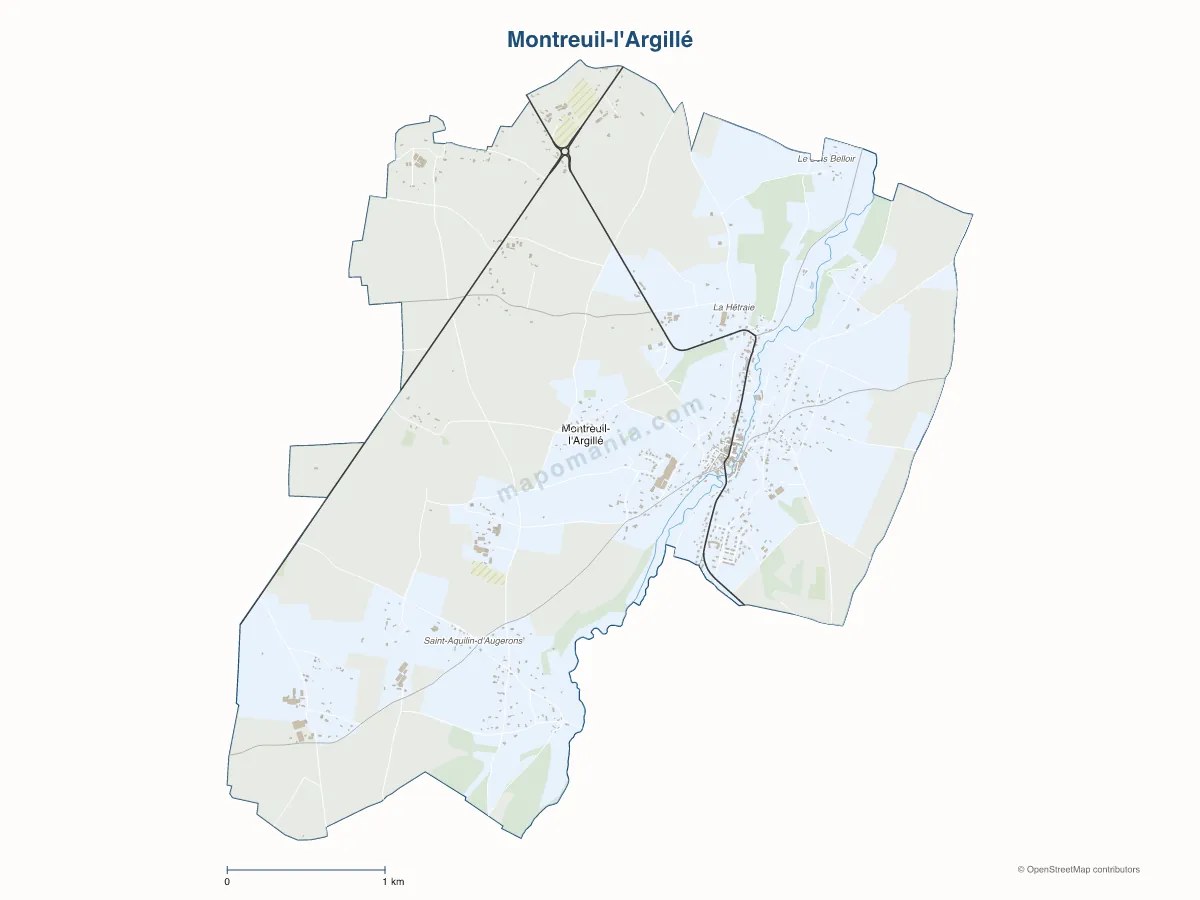 Carte de Montreuil-l'Argillé à personnaliser