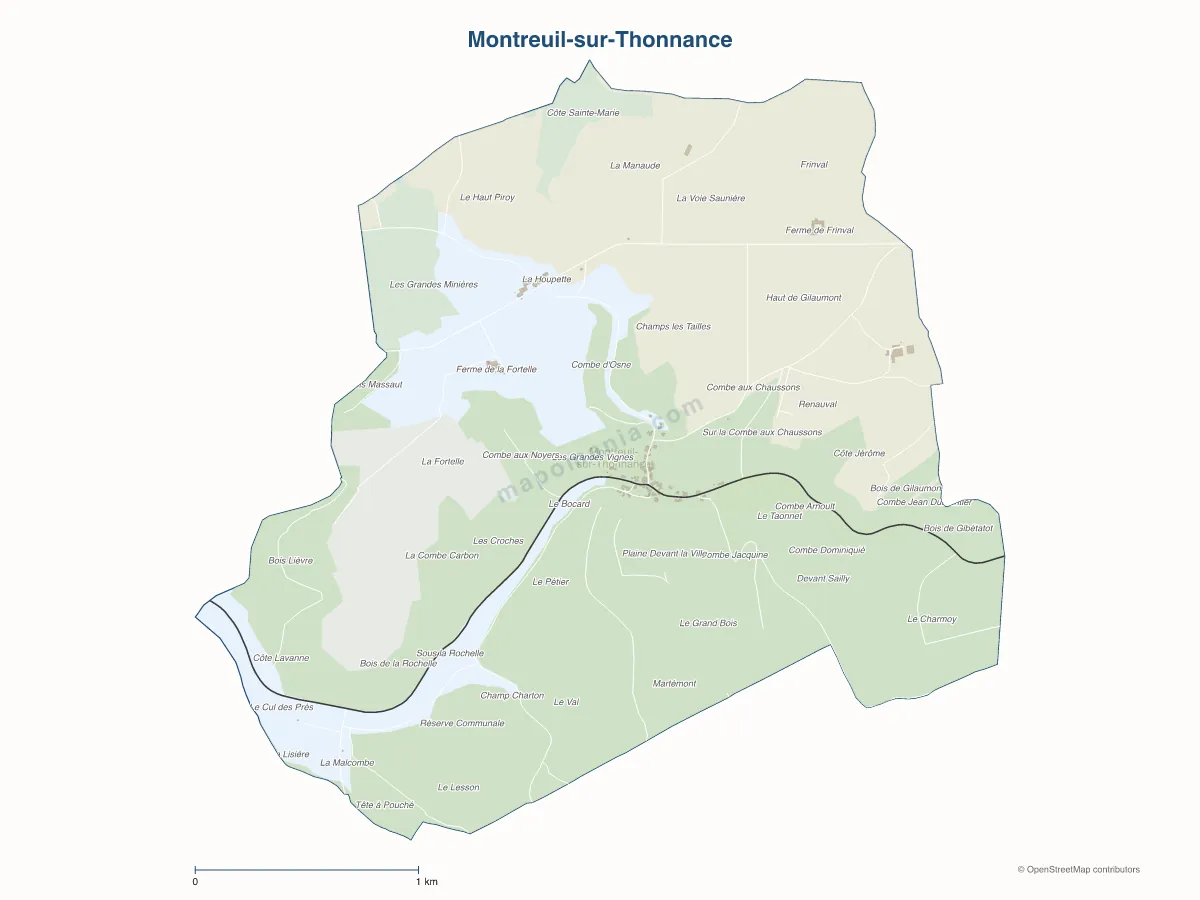 Carte de Montreuil-sur-Thonnance à personnaliser