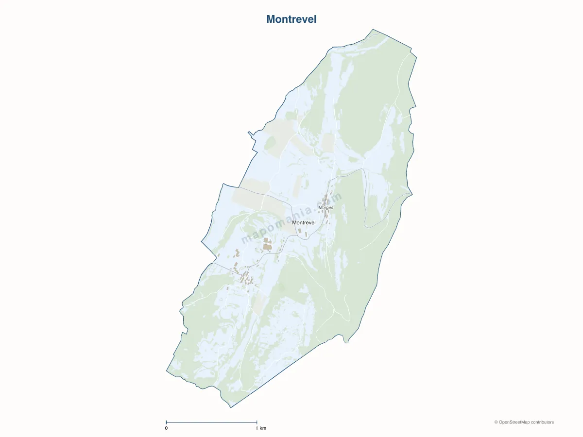 Carte de Montrevel à personnaliser