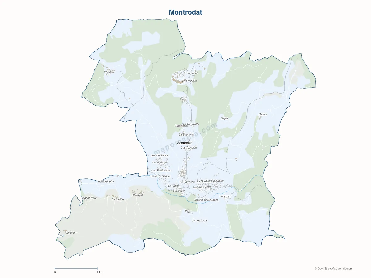 Carte de Montrodat à personnaliser
