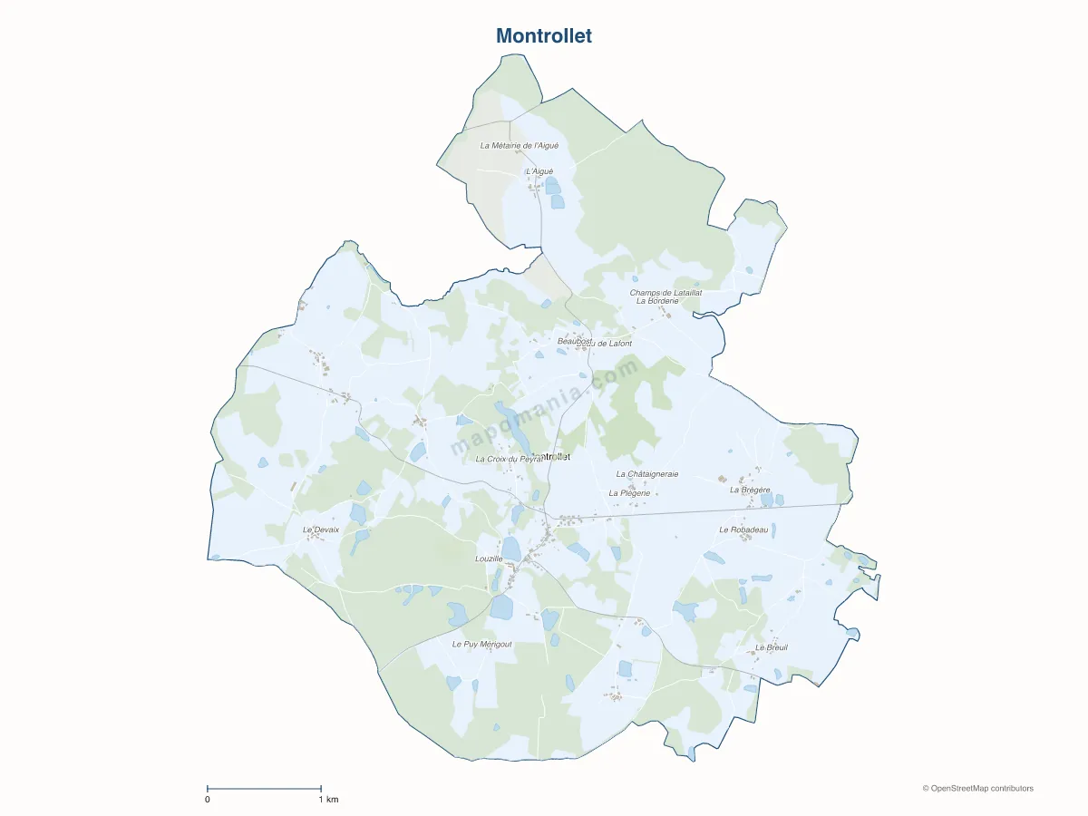 Carte de Montrollet à personnaliser