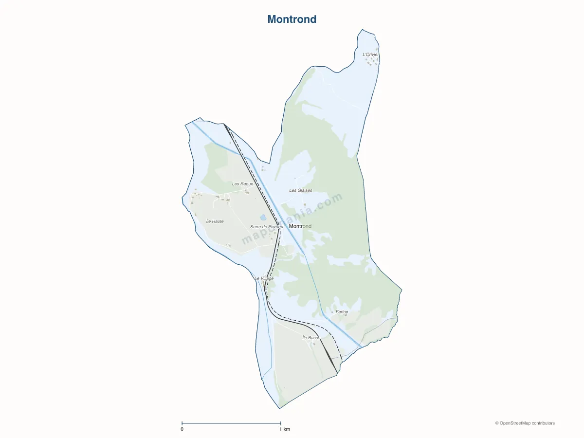 Carte de Montrond à personnaliser