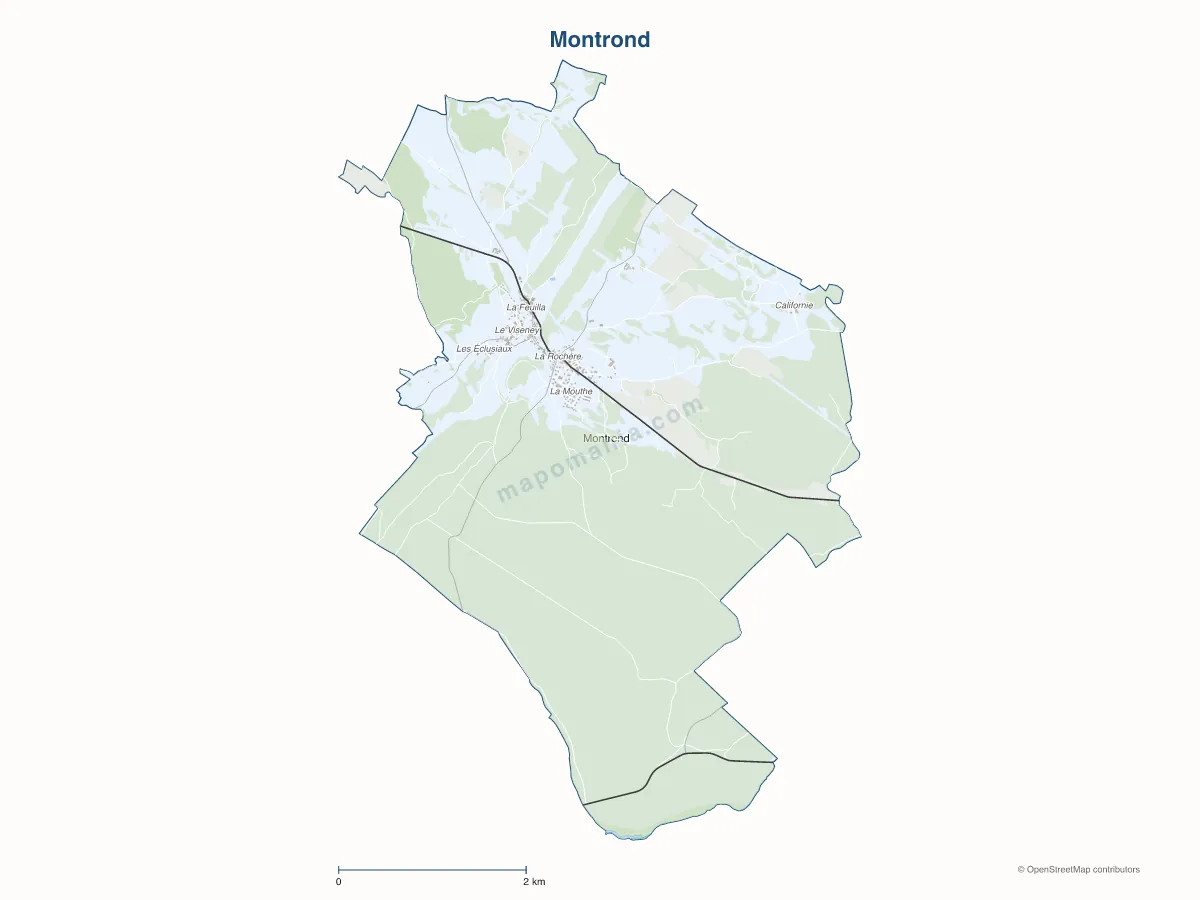 Carte de Montrond à personnaliser