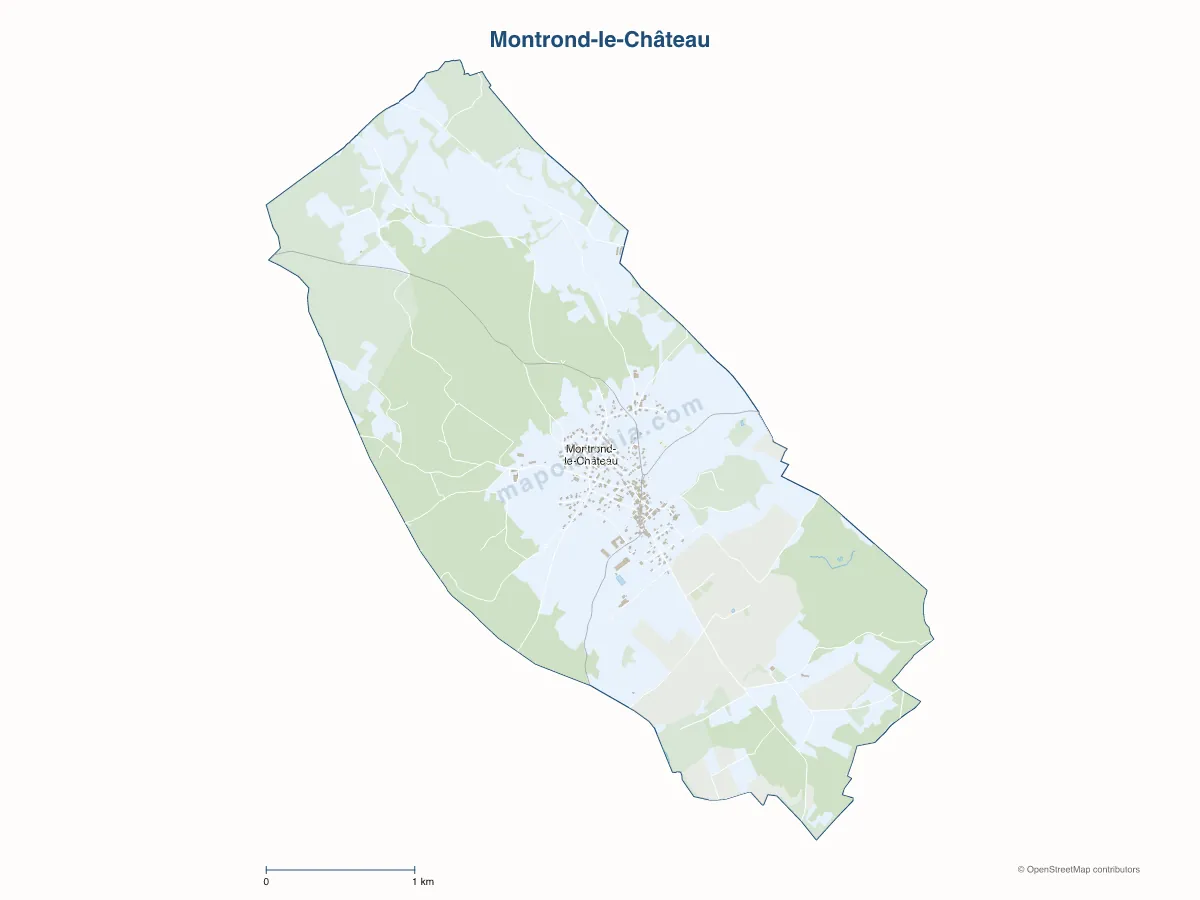 Carte de Montrond-le-Château à personnaliser