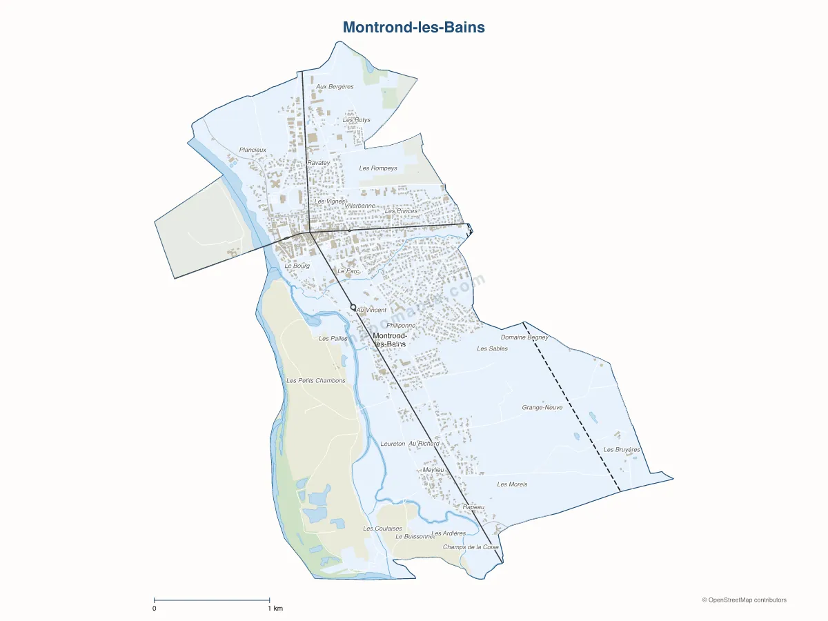Carte de Montrond-les-Bains à personnaliser