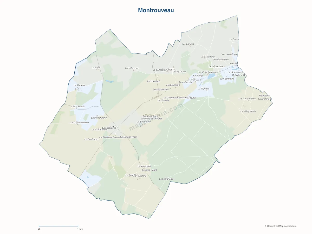 Carte de Montrouveau à personnaliser