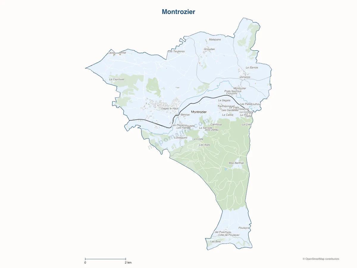 Carte de Montrozier à personnaliser
