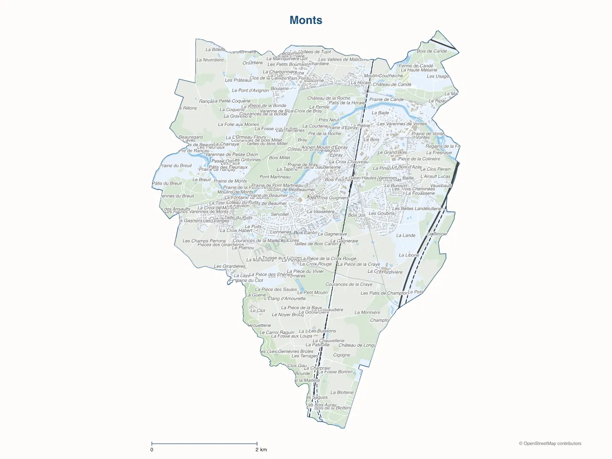 Carte de Monts à personnaliser