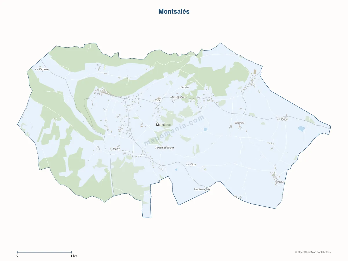 Carte de Montsalès à personnaliser