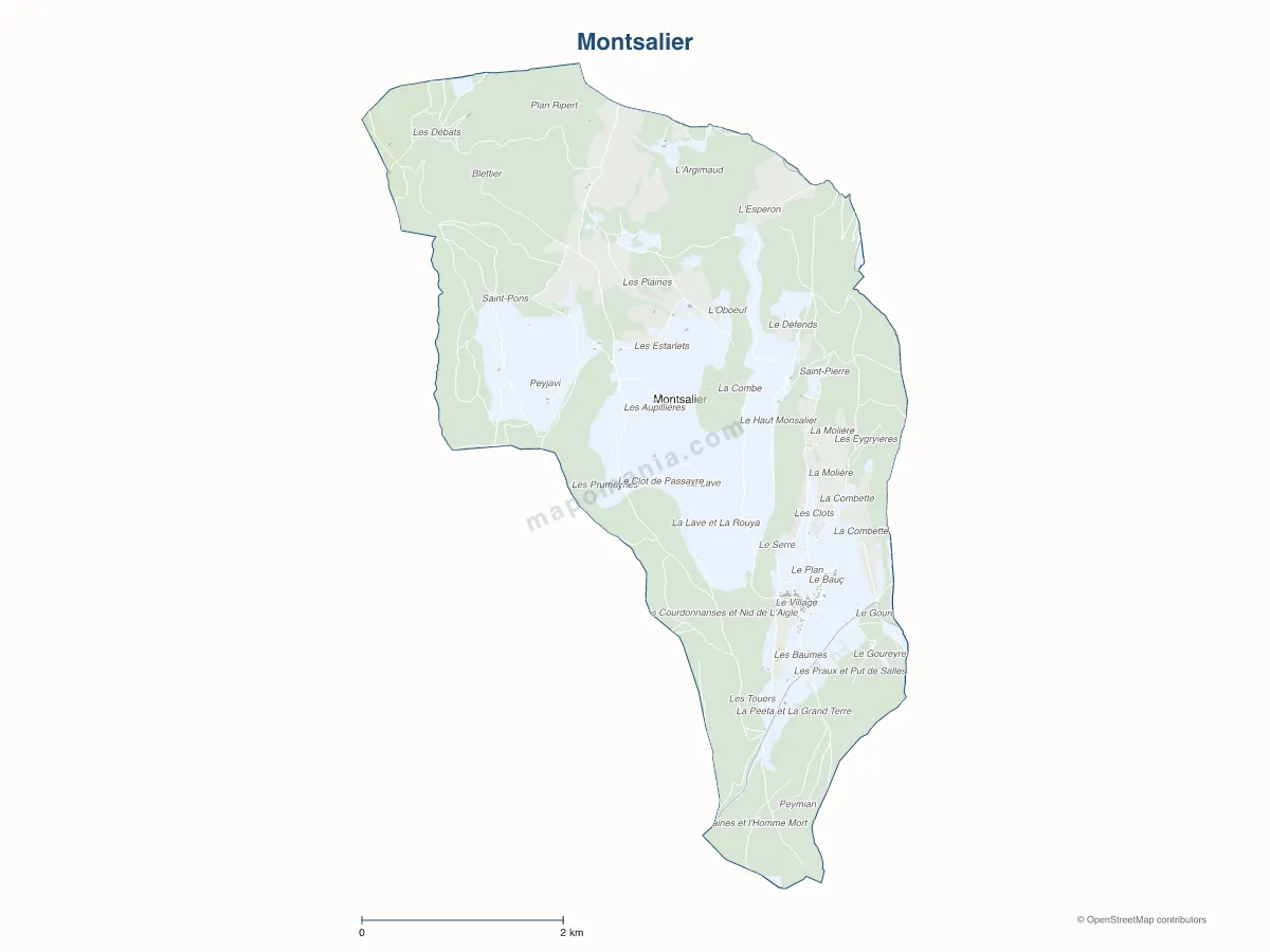 Carte de Montsalier à personnaliser