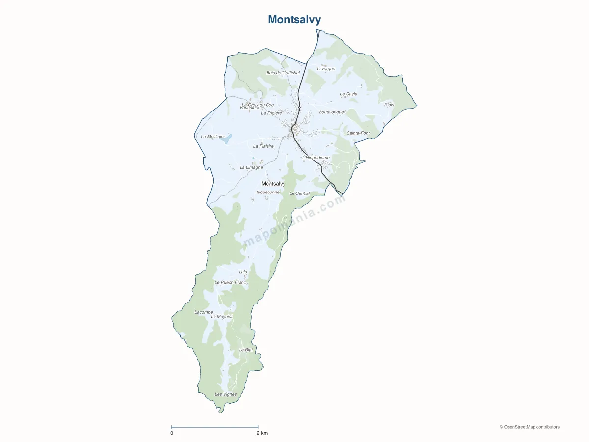Carte de Montsalvy à personnaliser