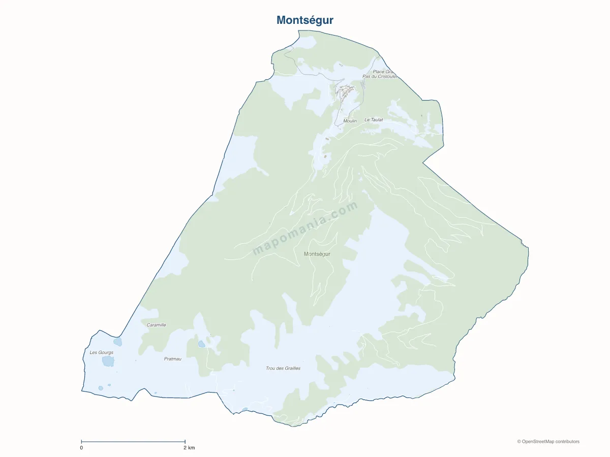 Carte de Montségur à personnaliser