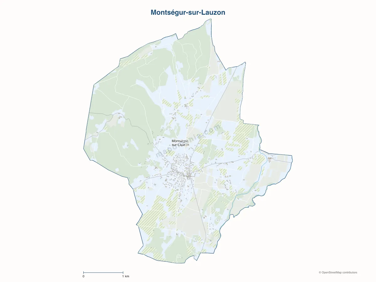 Carte de Montségur-sur-Lauzon à personnaliser