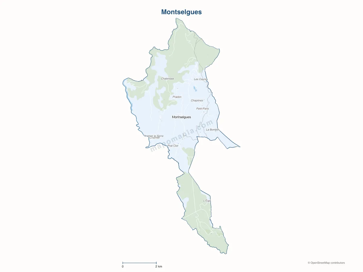 Carte de Montselgues à personnaliser