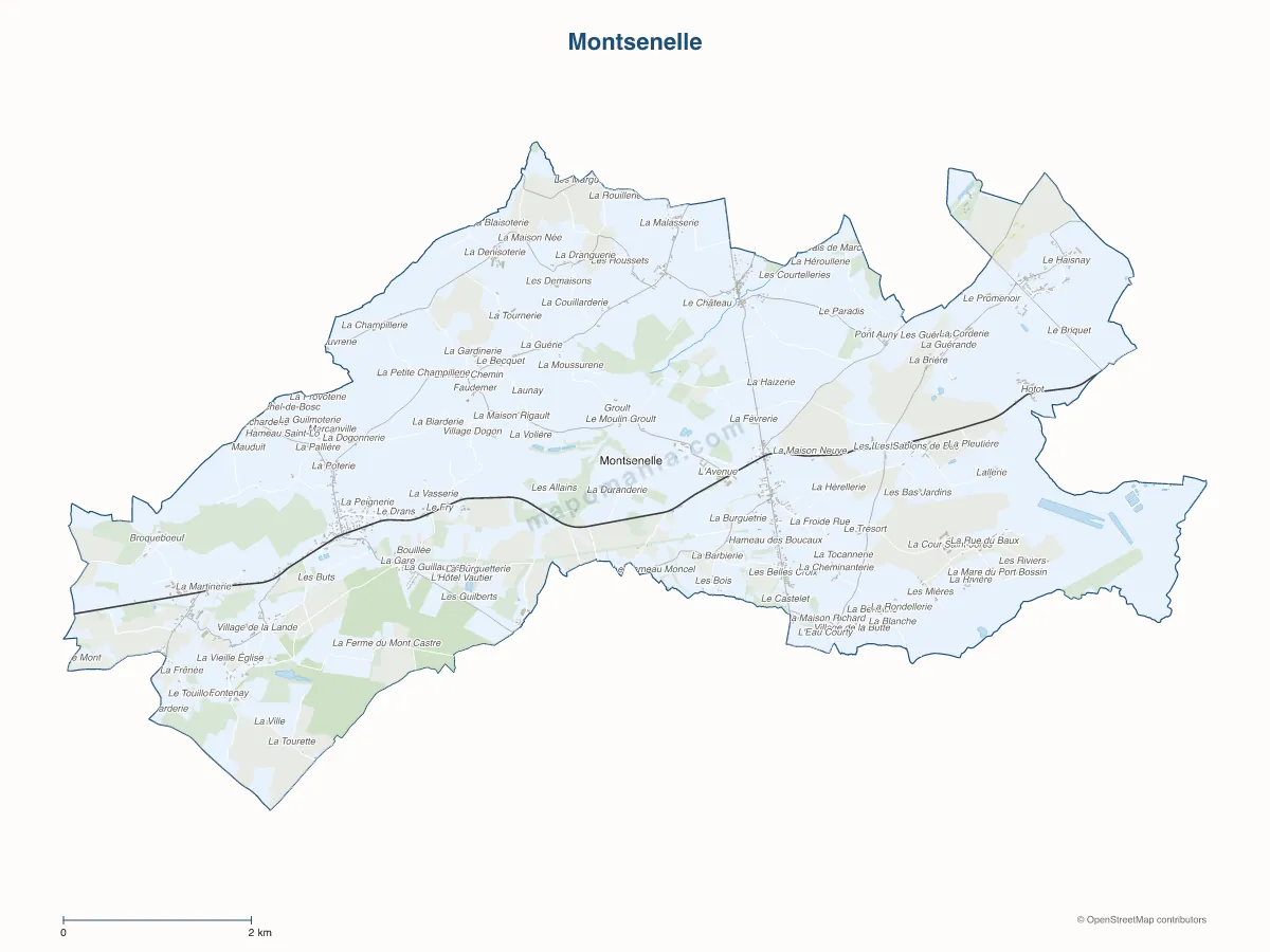 Carte de Montsenelle à personnaliser