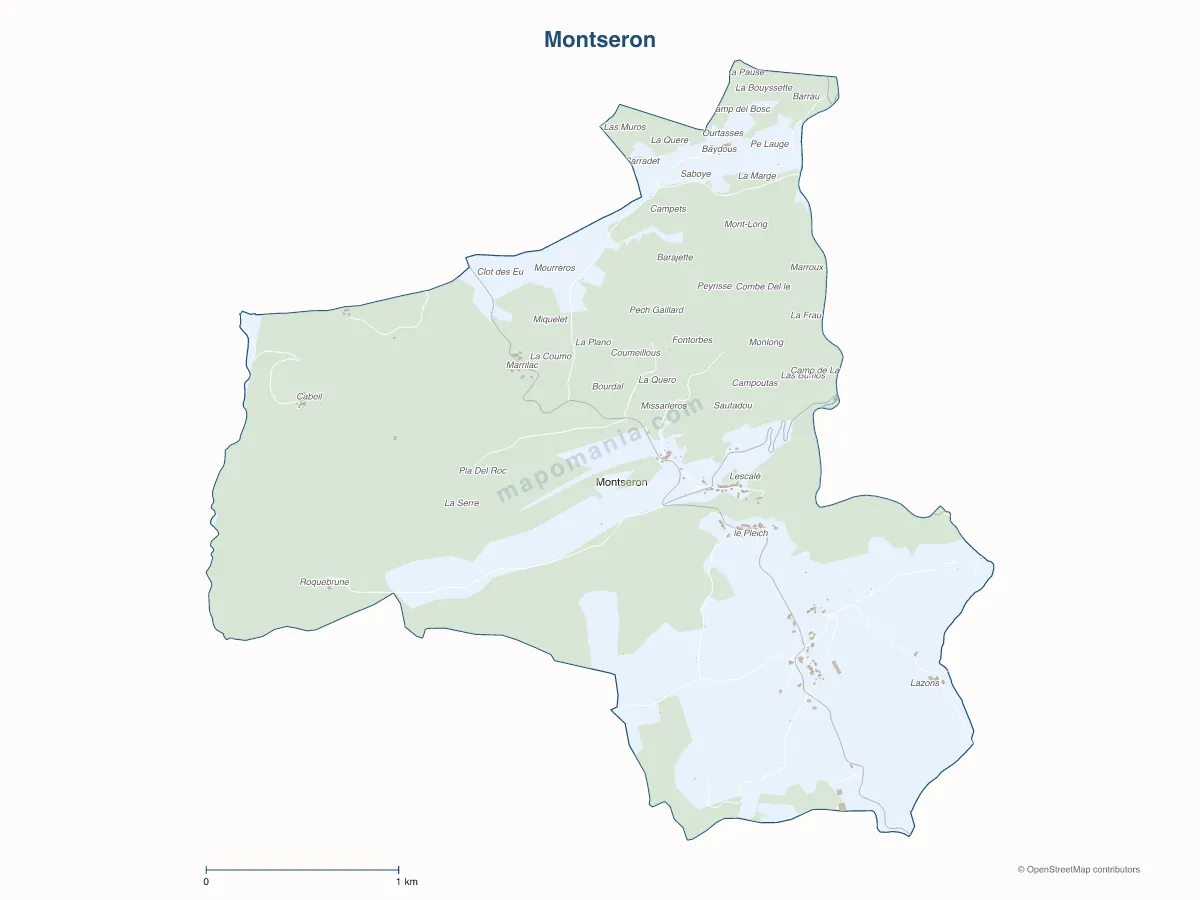 Carte de Montseron à personnaliser