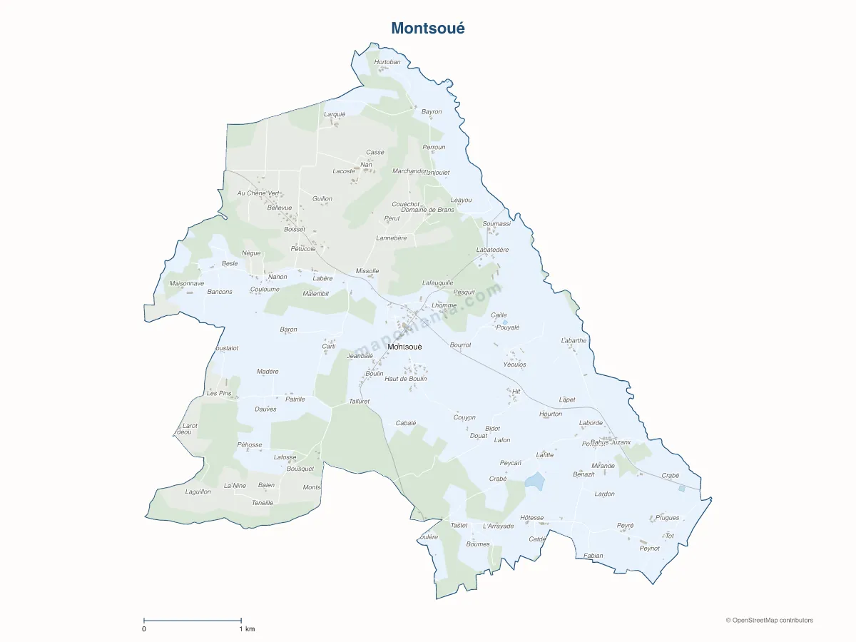 Carte de Montsoué à personnaliser