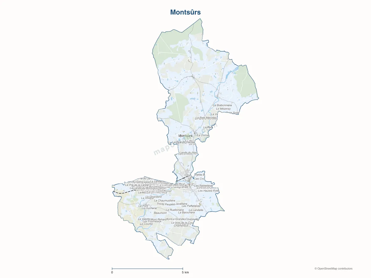 Carte de Montsûrs à personnaliser