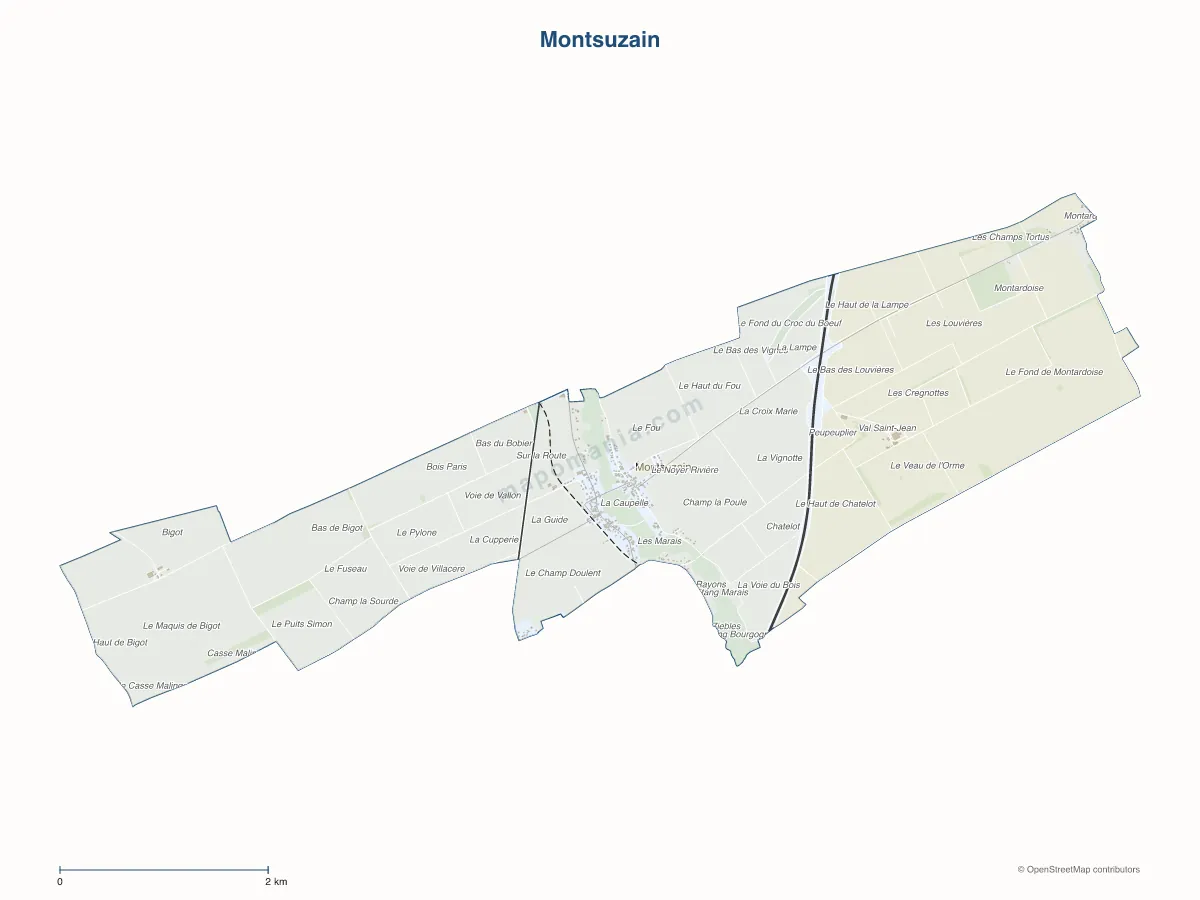 Carte de Montsuzain à personnaliser