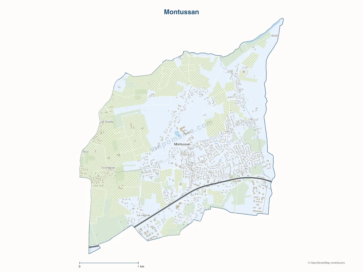 Carte de Montussan à personnaliser