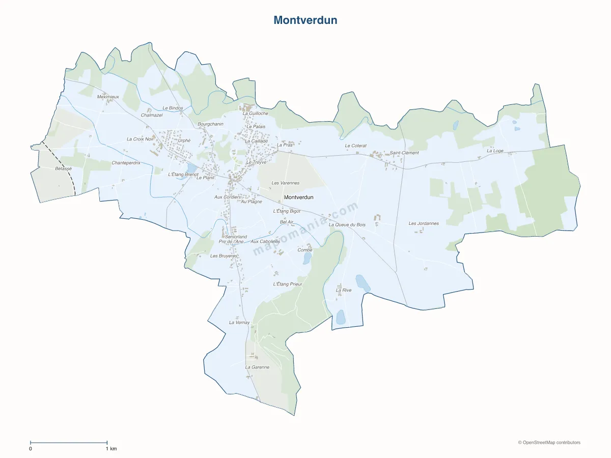 Carte de Montverdun à personnaliser