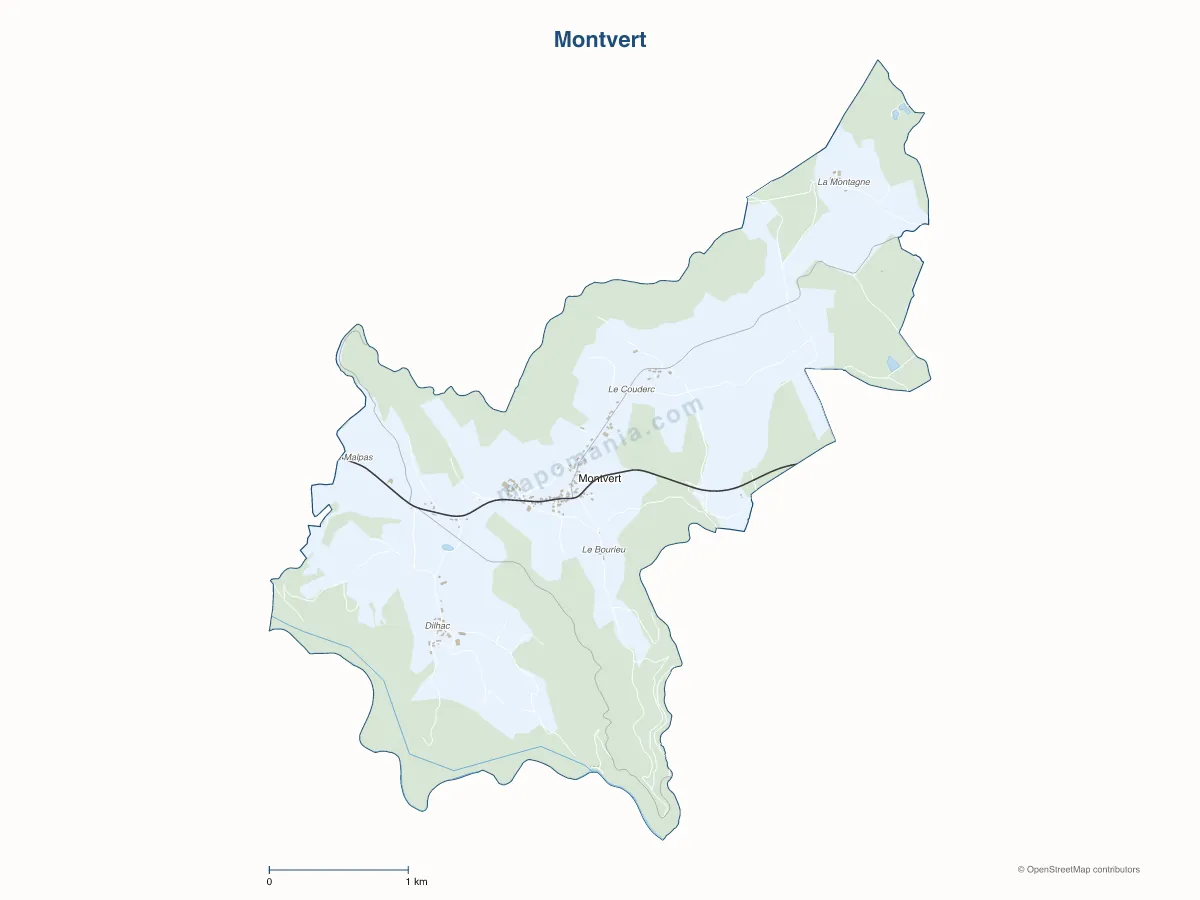Carte de Montvert à personnaliser
