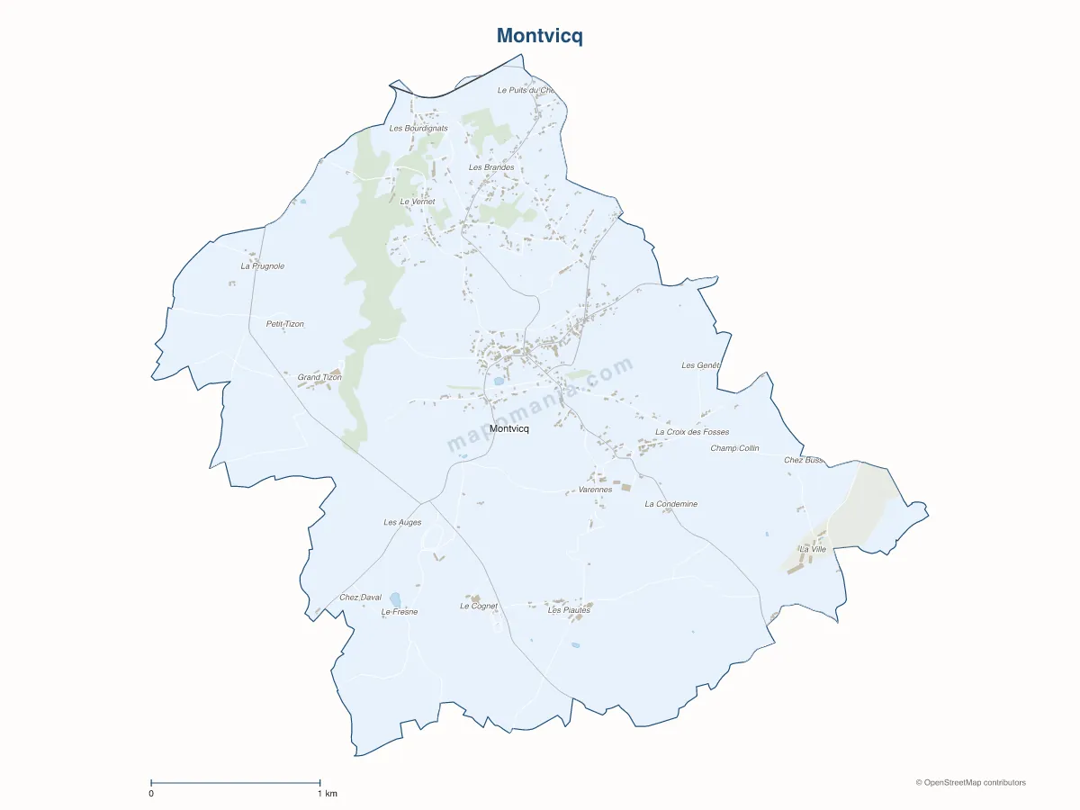 Carte de Montvicq à personnaliser