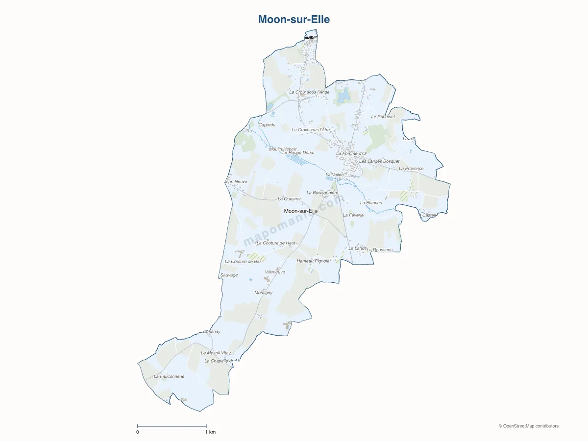 Carte de Moon-sur-Elle à personnaliser