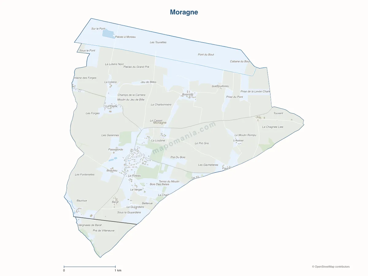 Carte de Moragne à personnaliser