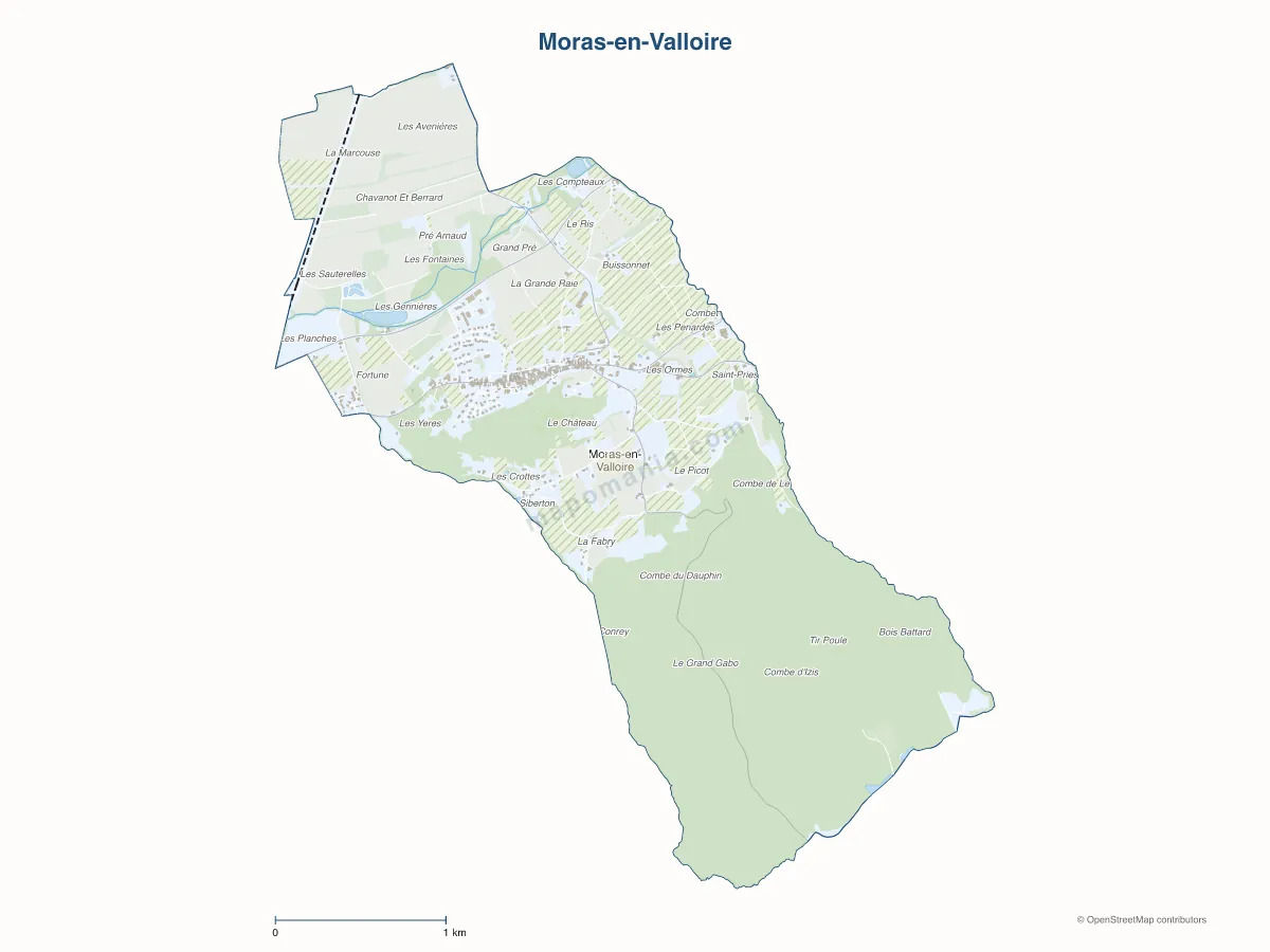 Carte de Moras-en-Valloire à personnaliser