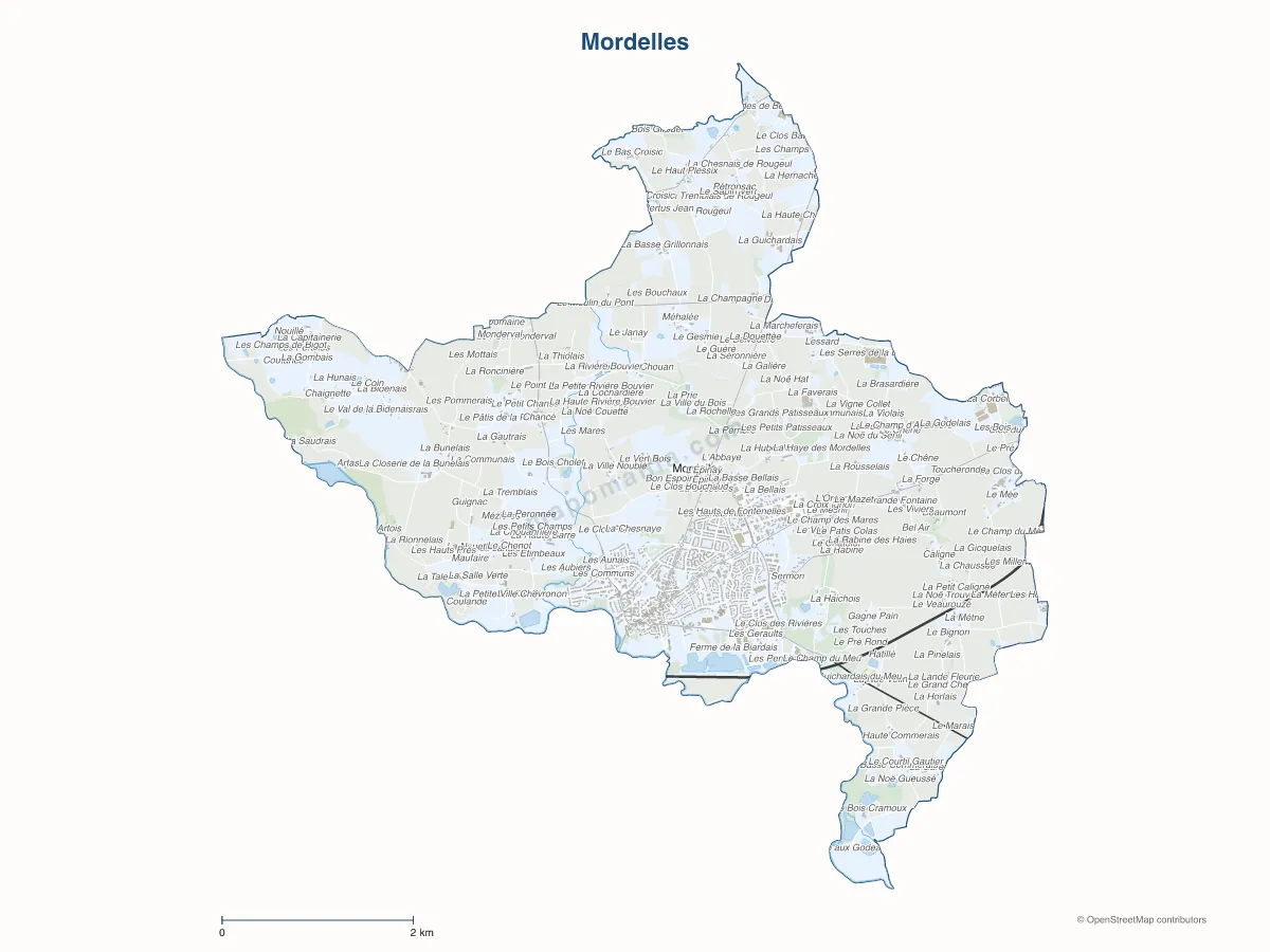 Carte de Mordelles à personnaliser