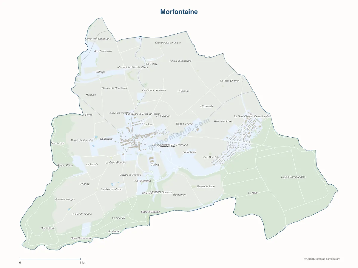Carte de Morfontaine à personnaliser