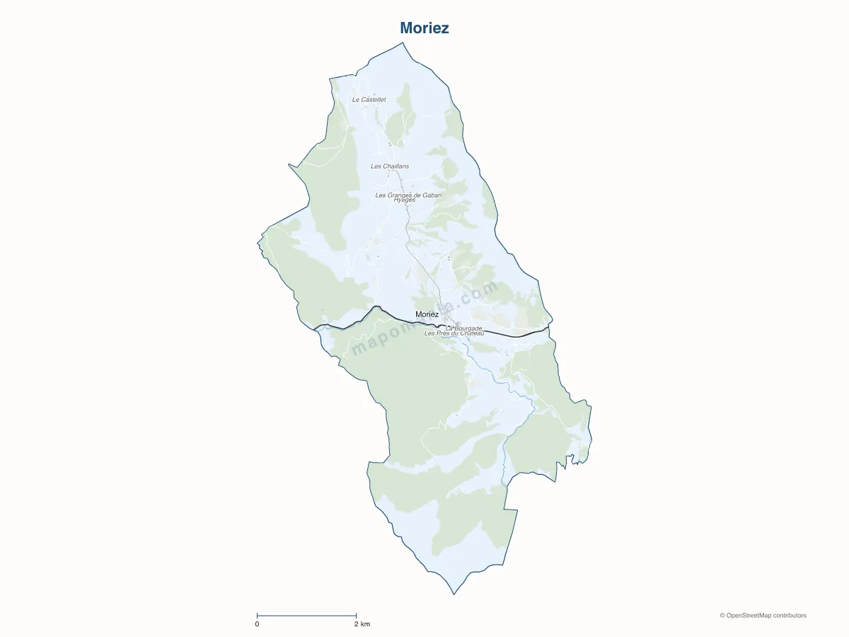 Carte de Moriez à personnaliser